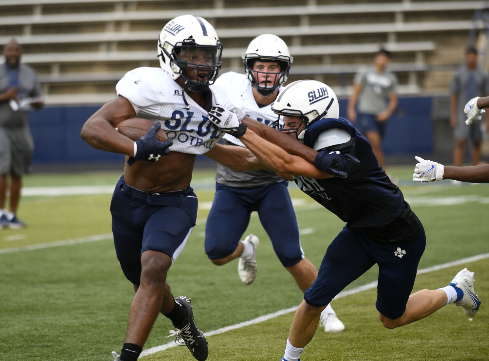 SLUH football practice